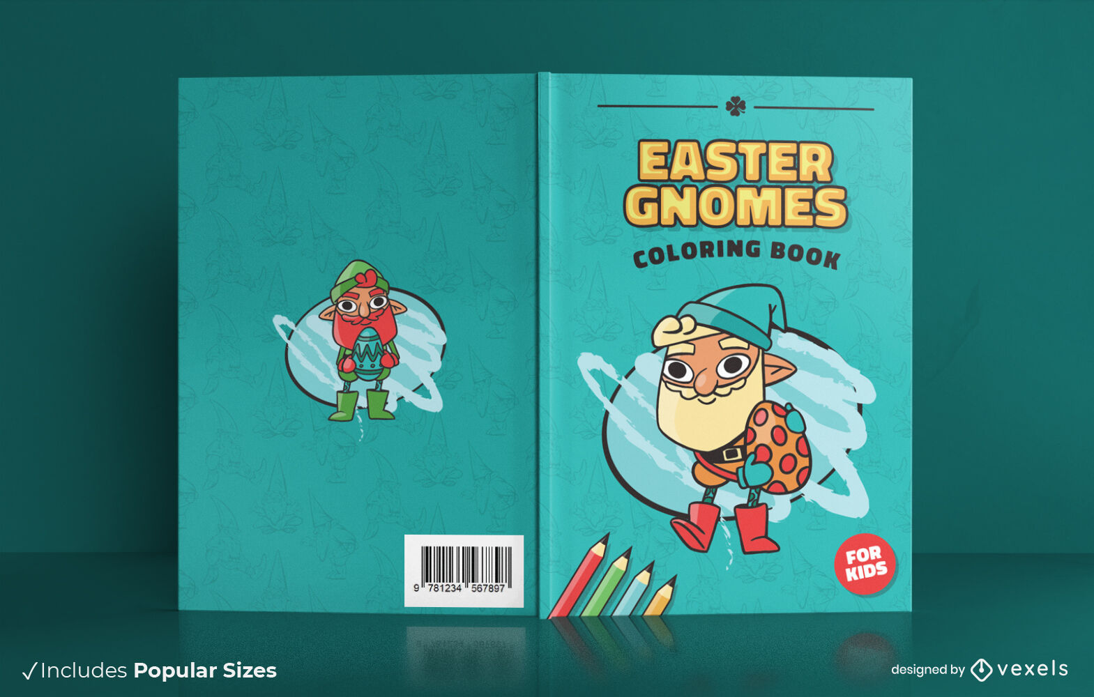 Diseño de portada de libro de gnomos de pascua