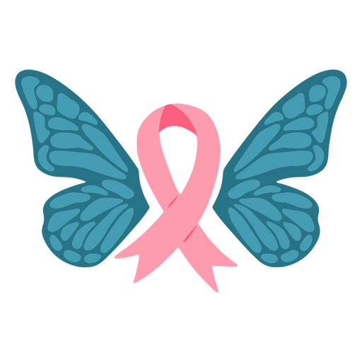 Concienciación sobre el cáncer de mama materia social mariposa cinta rosa Diseño PNG