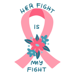 Brustkrebs-Bewusstseinszitat-Blumenrosaband PNG-Design Transparent PNG