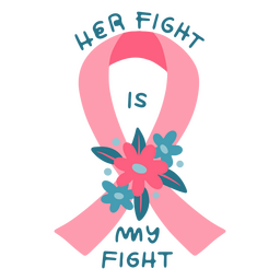 Concienciación sobre el cáncer de mama cita flor cinta rosa Diseño PNG