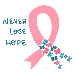 Breast cancer awareness quote pink ribbon PNG Design