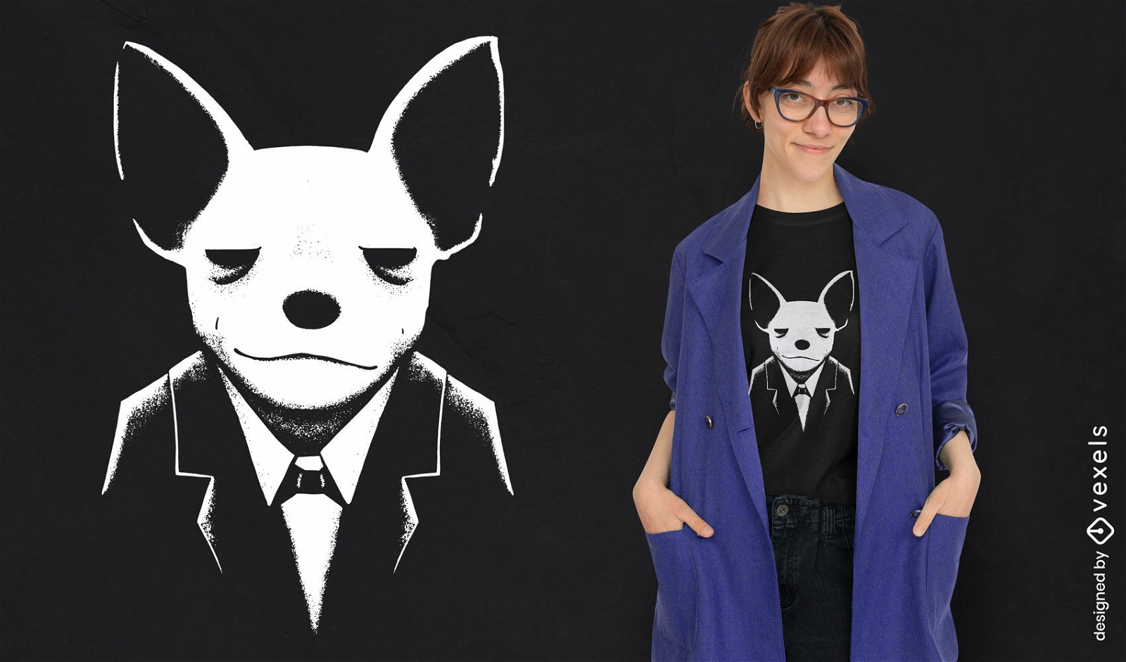 Chihuahua en diseño de camiseta de traje