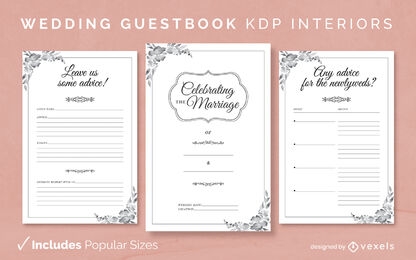 Wedding guestbook elegant kdp interior design