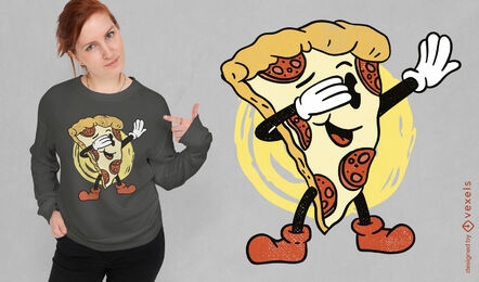 Pizza slice dabbing cartoon t-shirt design