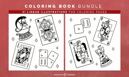 Diseño de páginas de libros para colorear de juegos de mesa