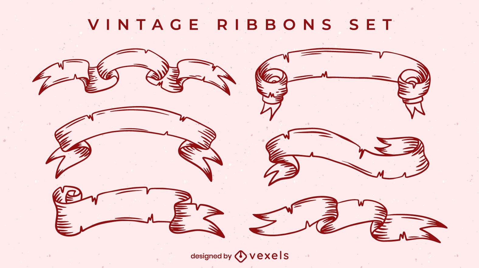 Vintage ribbons set design