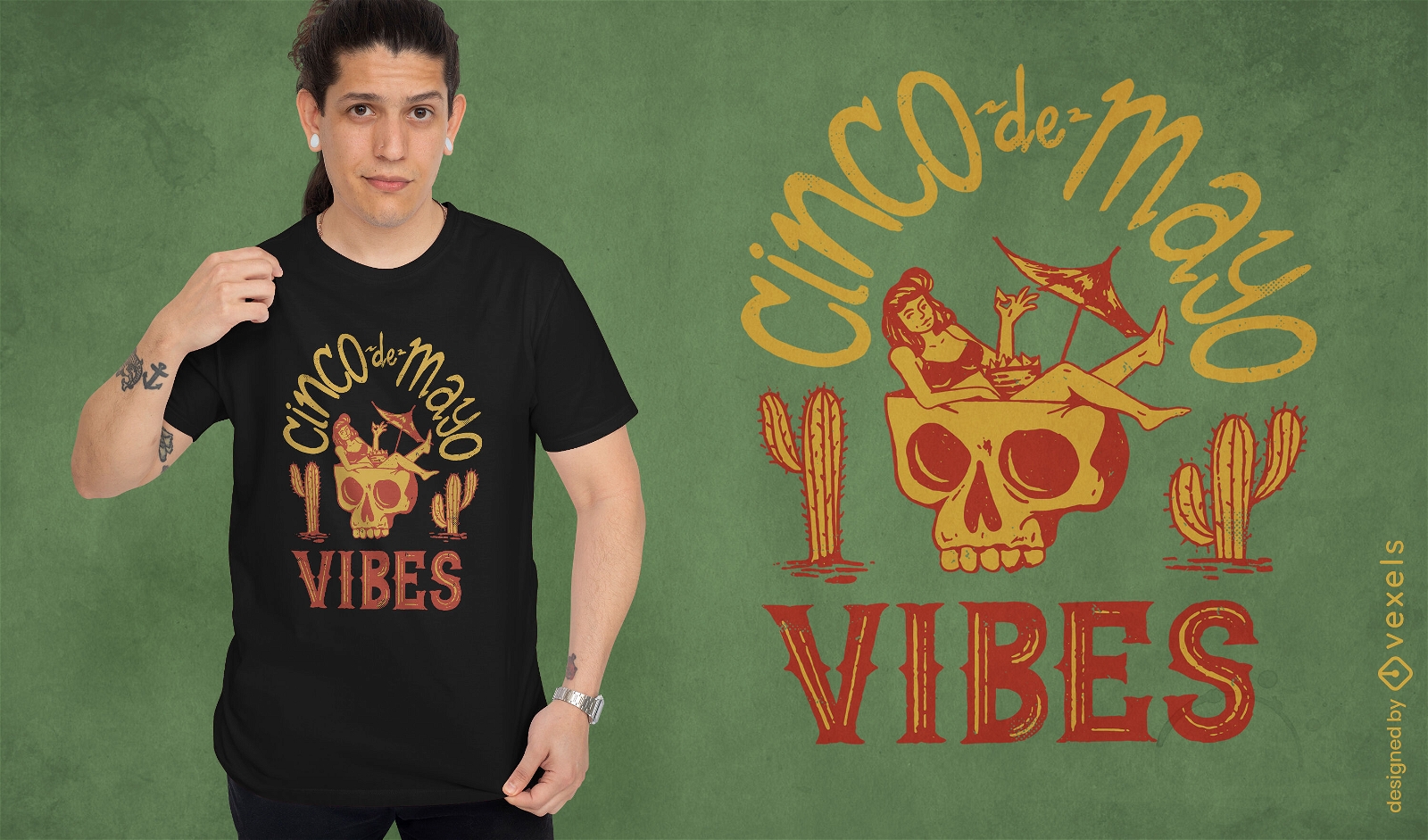 T-Shirt-Design mit Cinco de Mayo-Vibes
