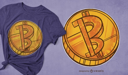 Kryptowährungsmünze mit Logo-T-Shirt-Design