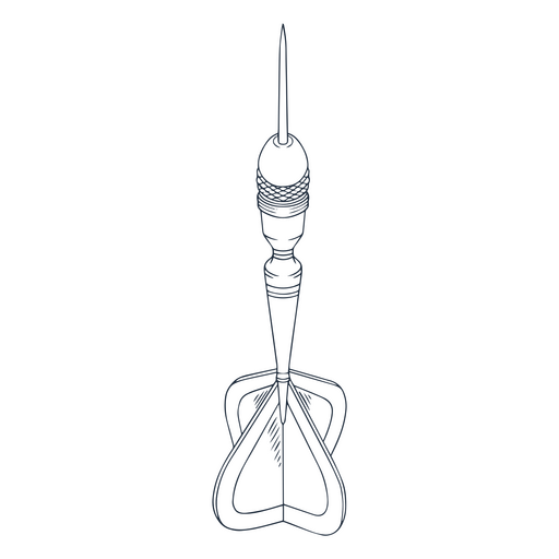 Icono de trazo de hobby de juego de dardos hacia arriba Diseño PNG