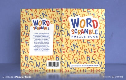 Design de capa de livro de quebra-cabeça de palavras cruzadas
