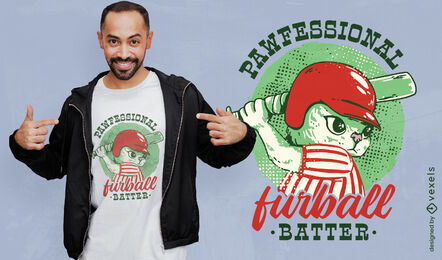 Baseball cat batter t-shirt design