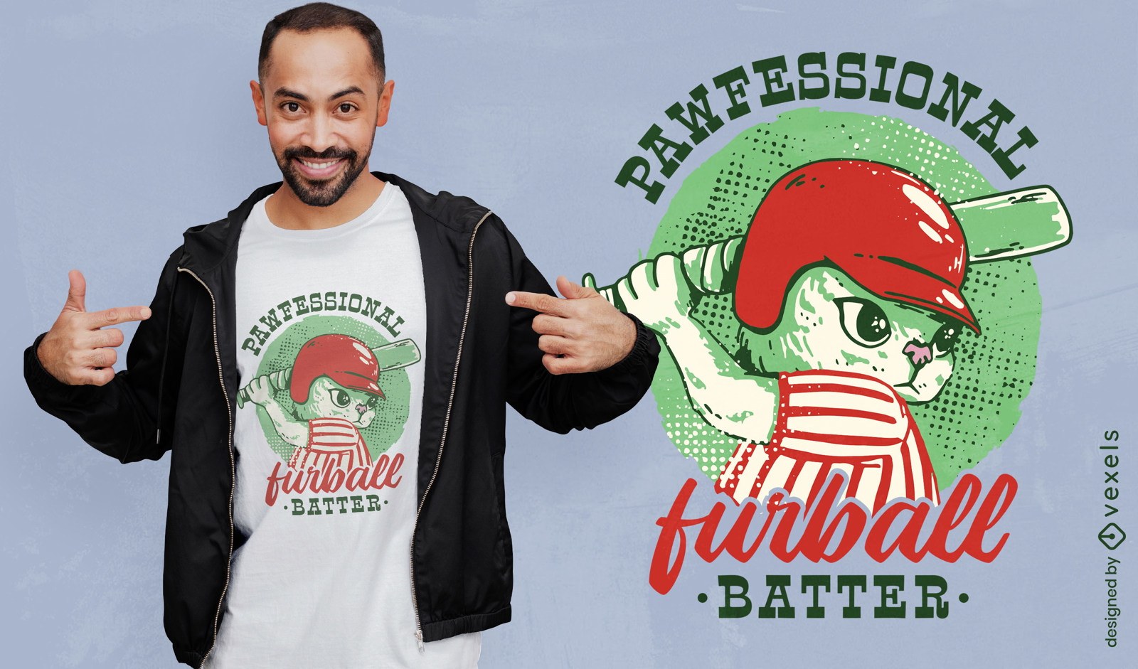 Baseball-Katzenteig-T-Shirt-Design