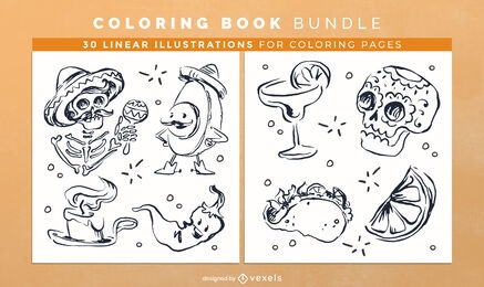 Cinco de Mayo coloring book pages design