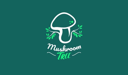 Design de modelo de logotipo de árvore de cogumelo