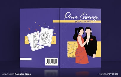 Prom coloring book cover design