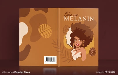 Mujer negra con diseño de portada de libro afro