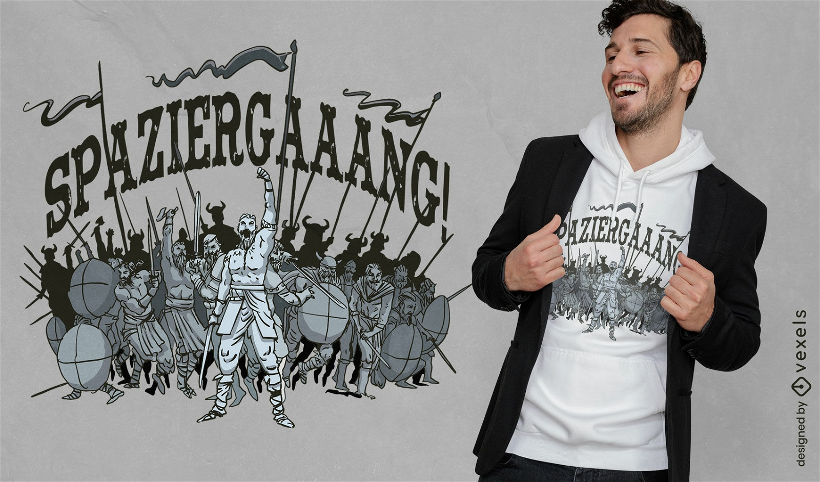 Diseño de camiseta de luchadores vikingos.