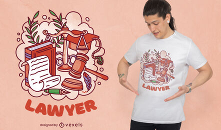 Design de camiseta de elementos de advogado