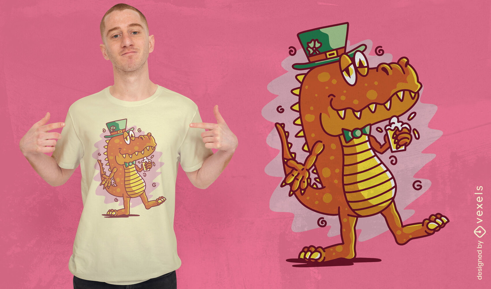 St. Patrick&#39;s Day T-Rex-T-Shirt-Design