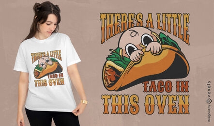 Baby in taco food cartoon t-shirt design