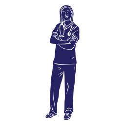 Doctor cut out woman standing PNG Design