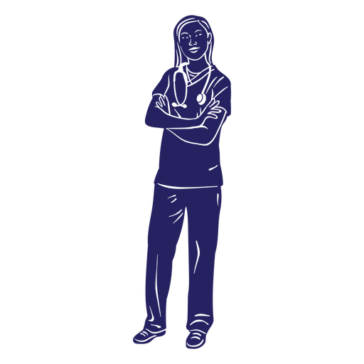 Doctor cut out woman standing