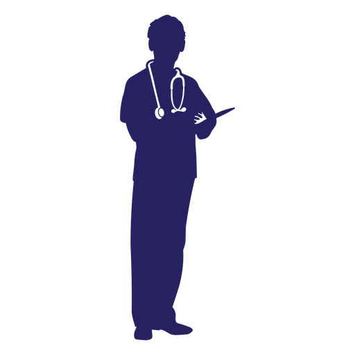 Doctor silhouette standing PNG Design