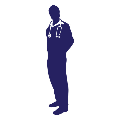 Doctors silhouette standing PNG Design
