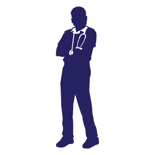 Doctors silhouette standing man PNG Design