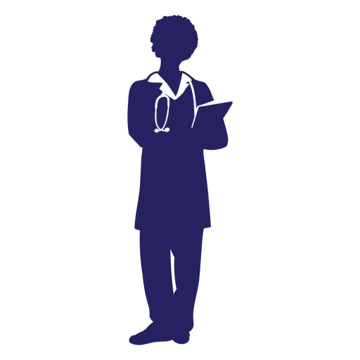 Doctors silhouette woman standing