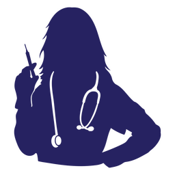 Arzt Silhouette Frau Injektion PNG-Design