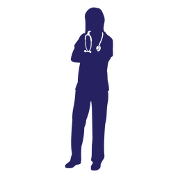 Mulher de silhueta médica em pé Desenho PNG