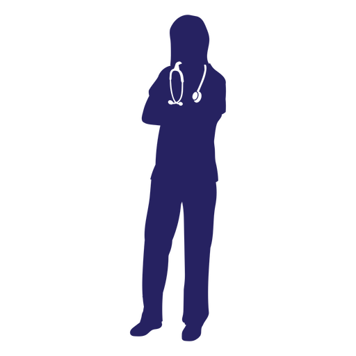 Doctor silhouette woman standing