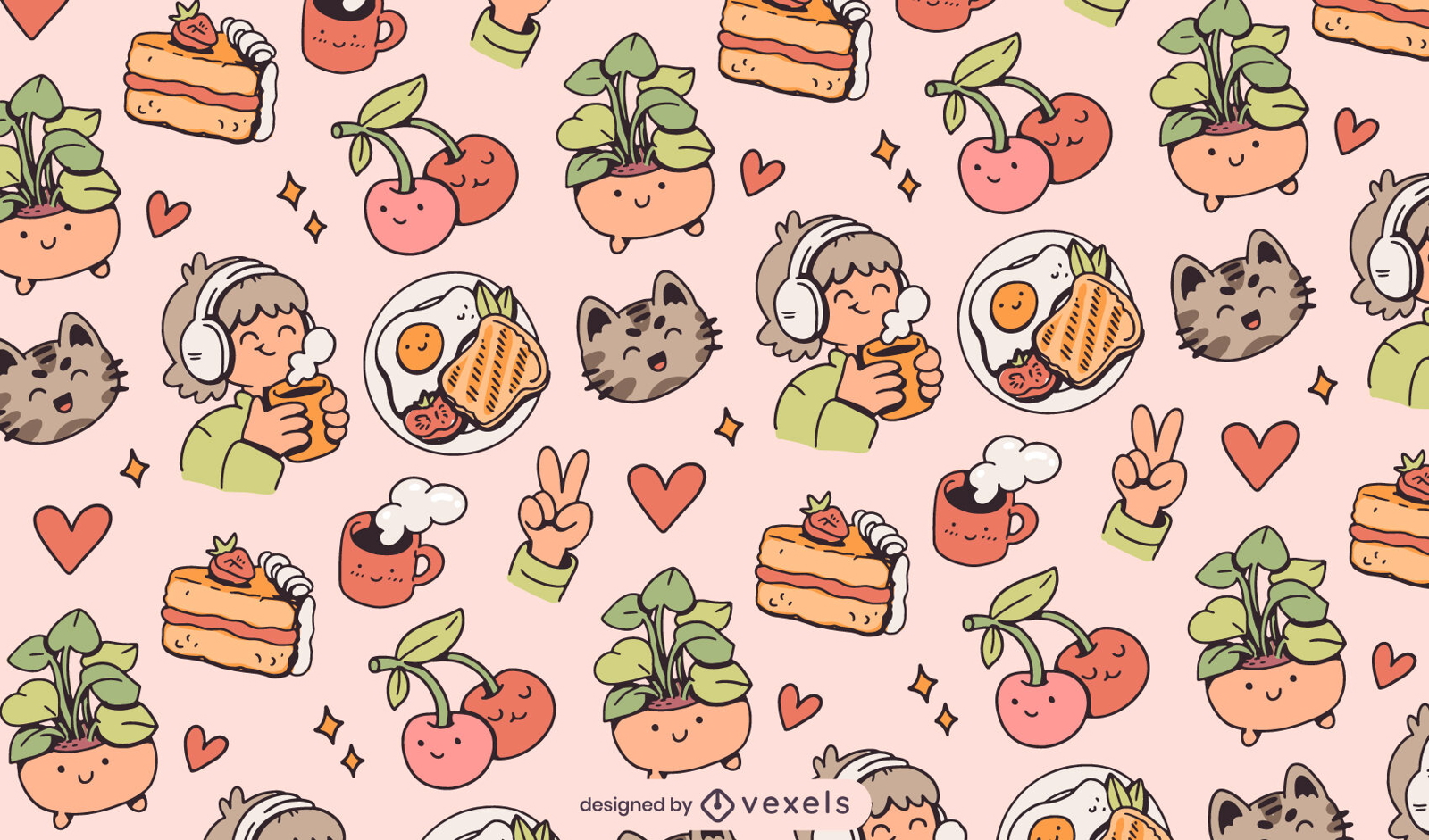 Cozy elements pattern design