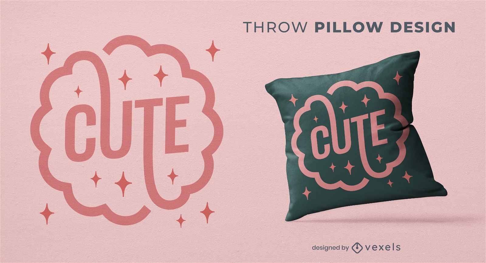 Cute letters throw pillow design