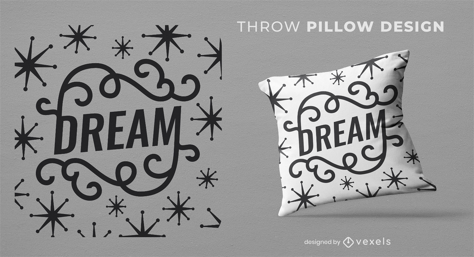 Dream quote throw pillow design