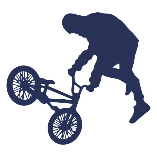 Silueta de niño practicando bmx Diseño PNG