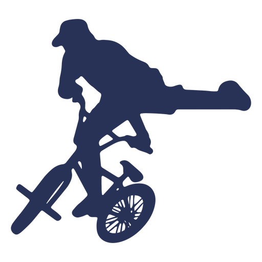 Boy silhouette riding bmx PNG Design