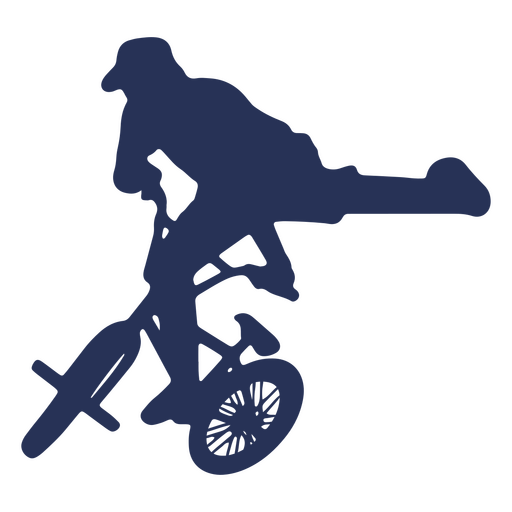 Silueta de niño montando bmx Diseño PNG