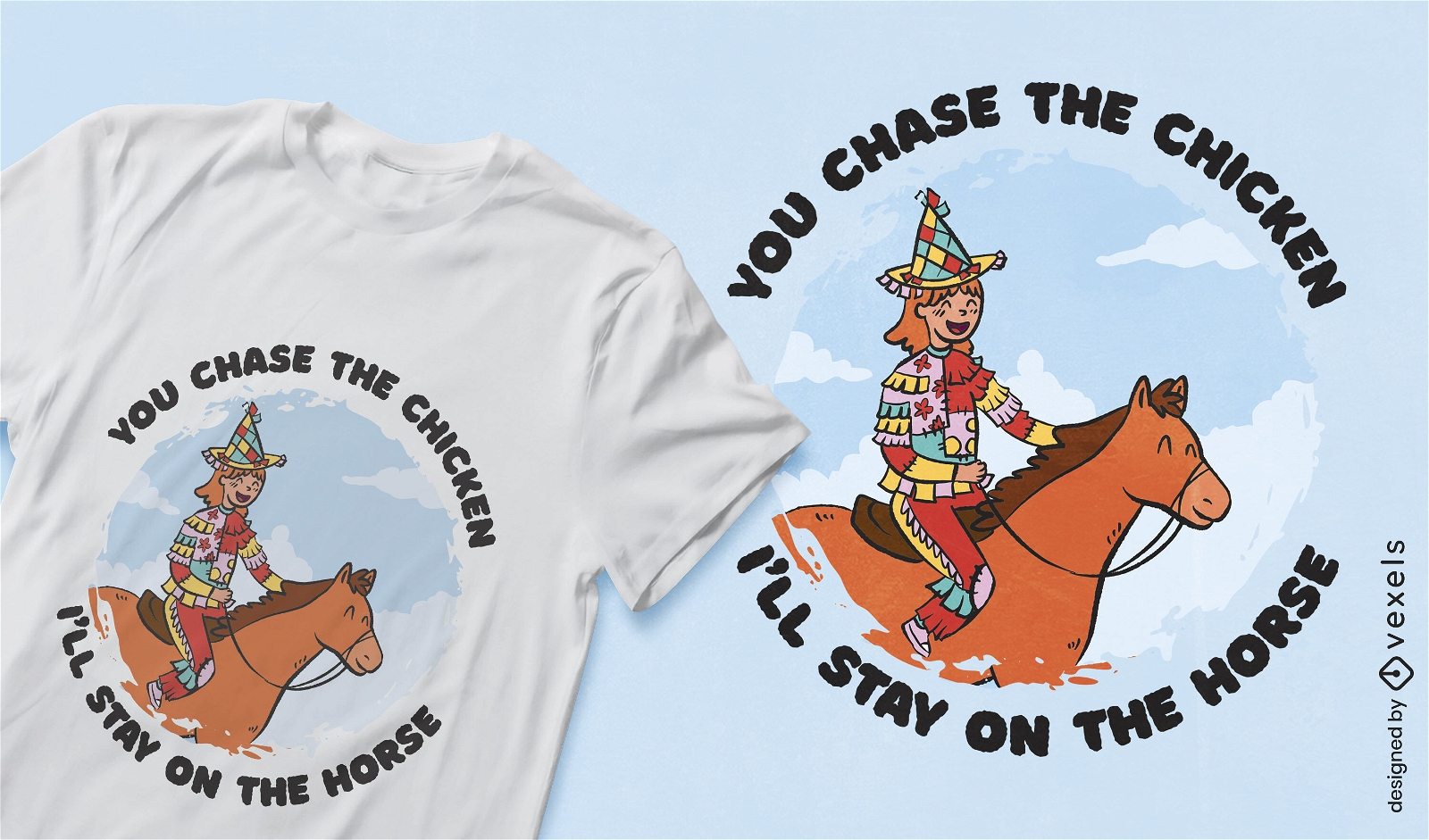 Garota de carnaval com fantasia no design de t-shirt de cavalo