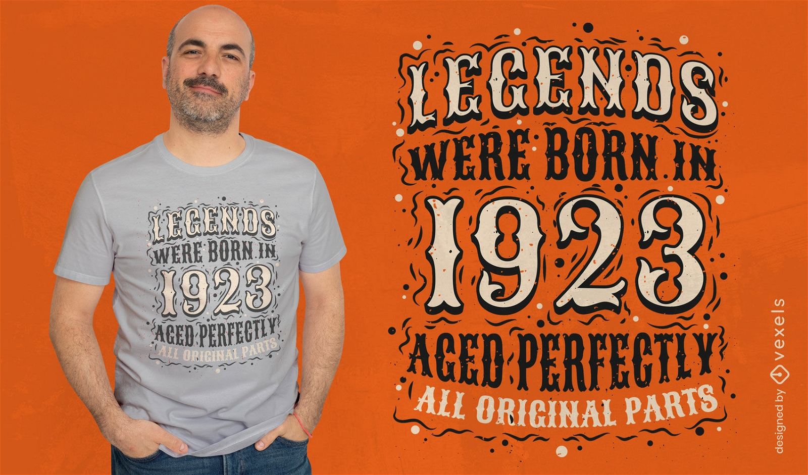 Diseño de camiseta con cita de cumpleaños vintage de 1923