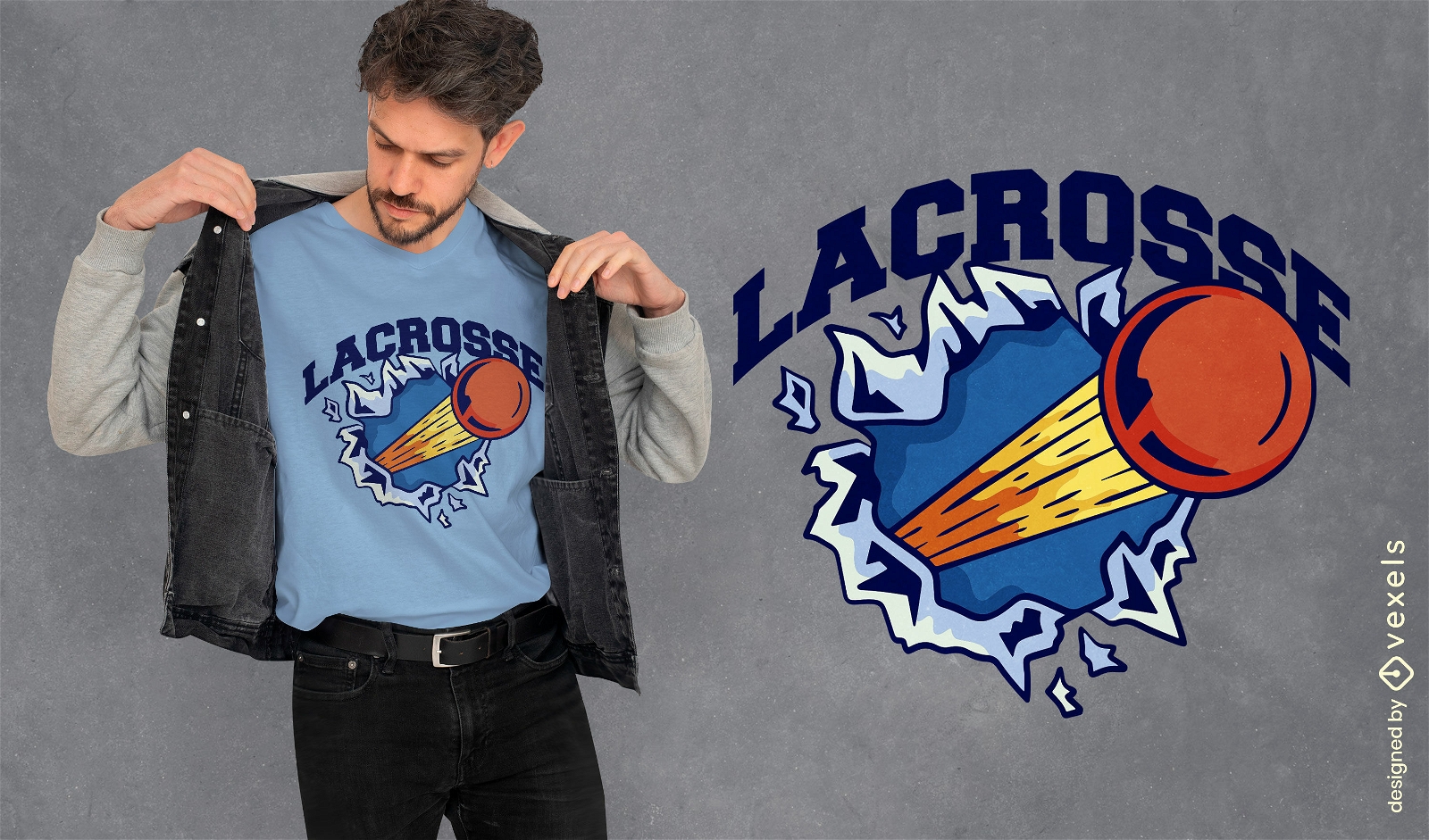 Design de camiseta selvagem de lacrosse