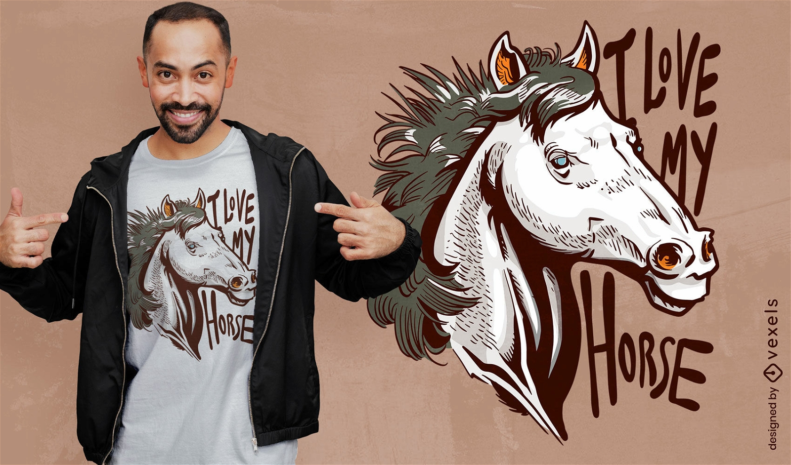 My white horse t-shirt design