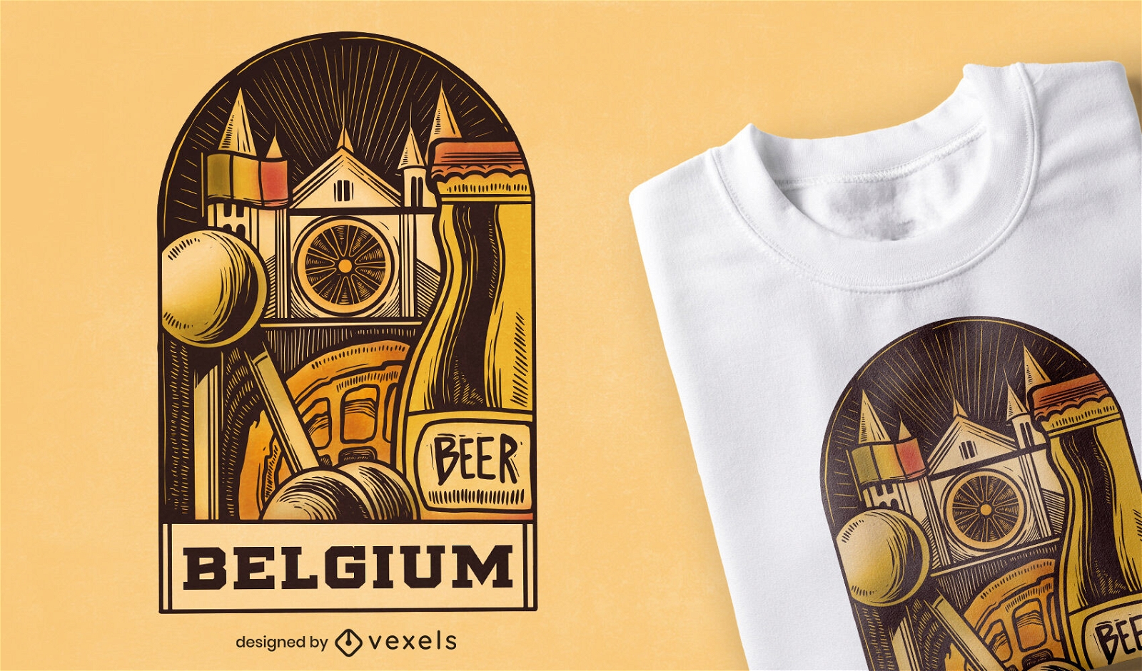 Belgien Illustration T-Shirt-Design