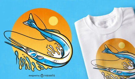 Fisch aus dem Wasser-T-Shirt-Design