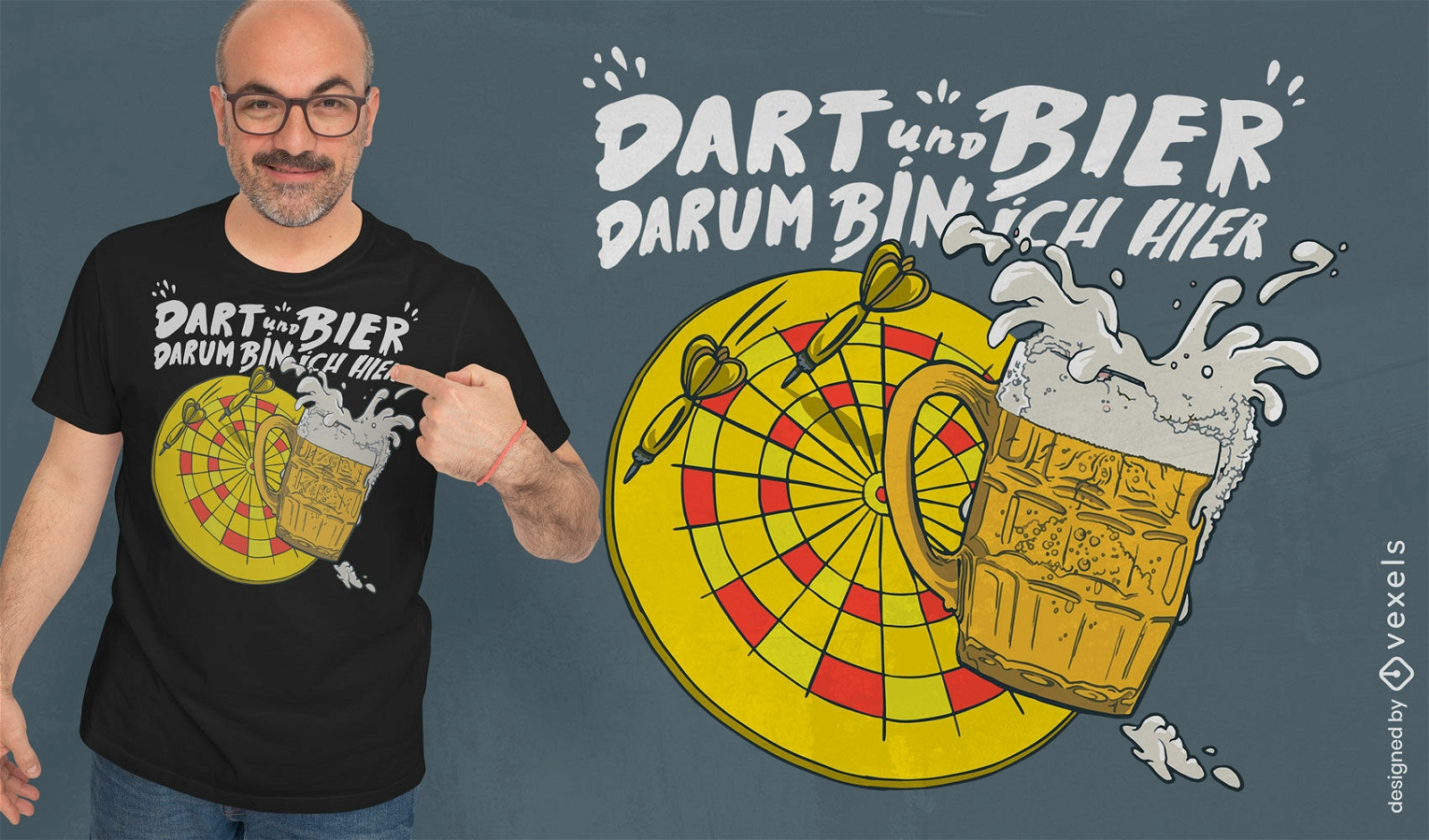 Dart- und Bier-T-Shirt-Design