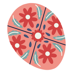 Pysanky Eier flache Blumen PNG-Design