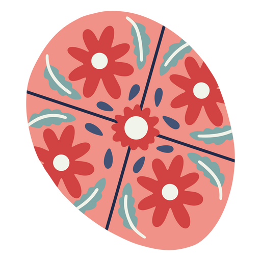 Pysanky Eier flache Blumen PNG-Design