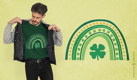 St patricks design de t-shirt arco-íris e trevo