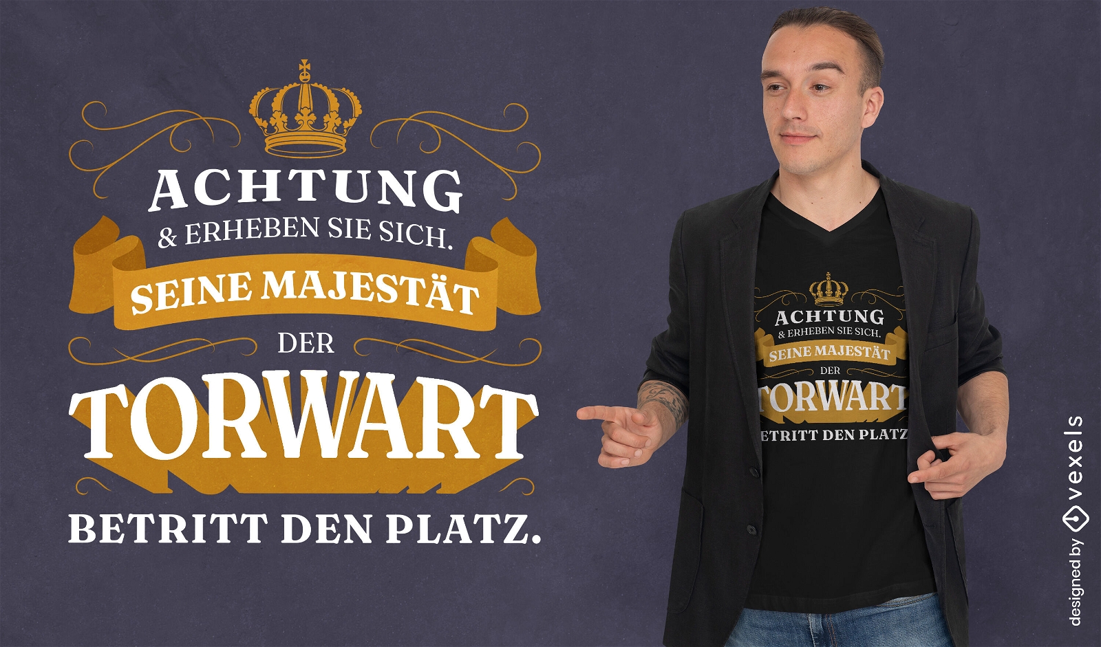 Lustiges deutsches Fußball-Zitat-T-Shirt-Design